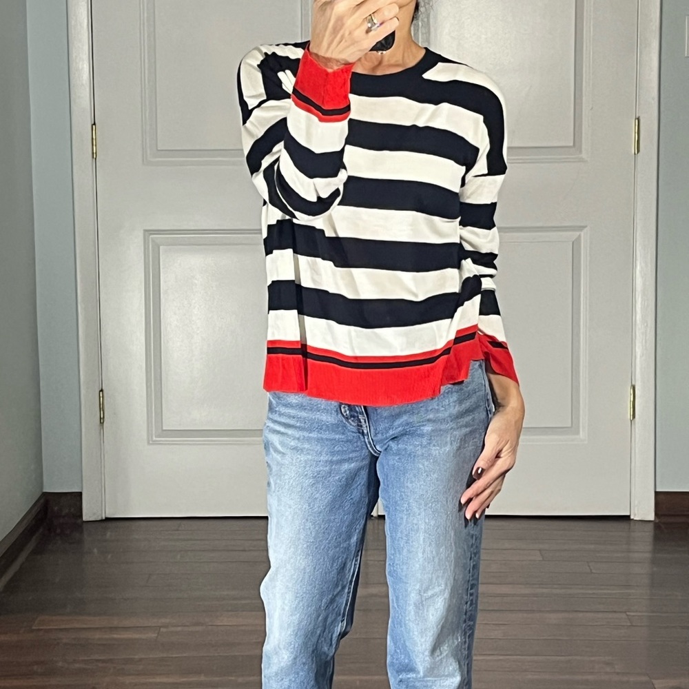 Zara knit navy stripe sweater size S